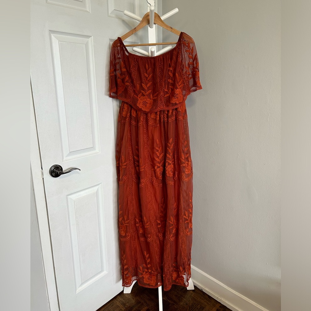 Baltic Born Rust Lace Maxi Dress